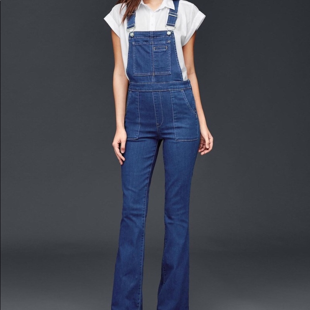 GAP 1969 denim flare overalls Sz S